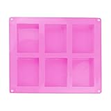 Silikon-Barformen, rechteckige Seifenformen aus Silikon, 6 Hohlräume für Seife, hitzebeständig, antihaftbeschichtet, Süßigkeitenformen