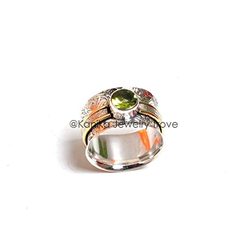 Kanika Jewelry Trove 925 Sterling Silver Peridot Cut Handmade Ring Bands For Women & Girl #TOP4
