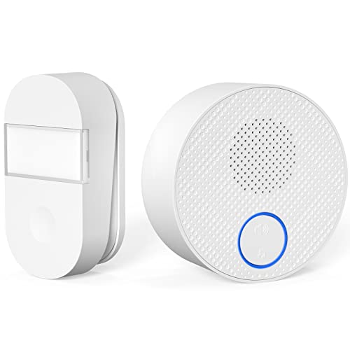 Surnice Self-Powered Wireless Doorbell, No Battery Required Push Button, Waterproof Door Bell Chime Kit, Up To 300M/1000Ft Range With 38 Chimes, 4 Volume Levels & Led Flash, Diy Name Plate #TOP4