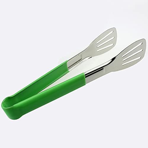 Giffy 9 Inch Stainless Steel Three-Wire Food Tongs – Heat-Proof Bread, Pastry & Barbecue Tongs with Vinyl Coated Handle – Durable, Non-Slip, Ideal for Cooking, Grilling & Serving 23 CM Red