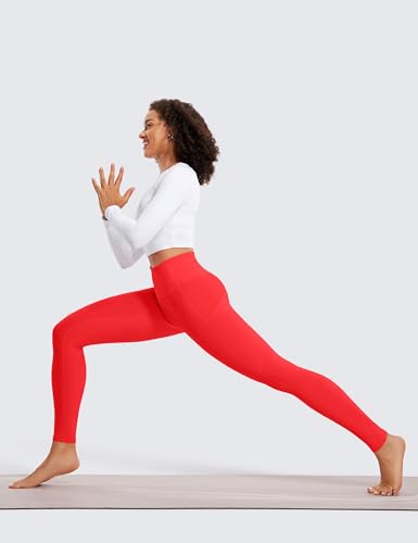 Image of CRZ YOGA Fleece Thermal Leggings Pockets 28'' | Casual, Full Length, Winter, Warm, for Women