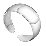 Aetherize Pulsera de plata, pulsera de cara ancha, brazalete simple de plata de ley brillante sólida, amuleto abierto ajustable para mujeres y niñas