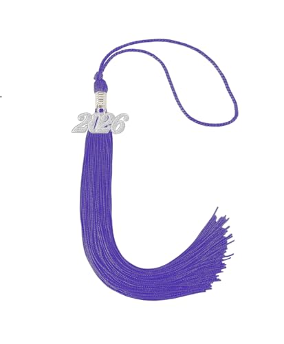 Image of Graduation Tassel 2026 for Grad Cap,Purple Tassel with Silver Charm