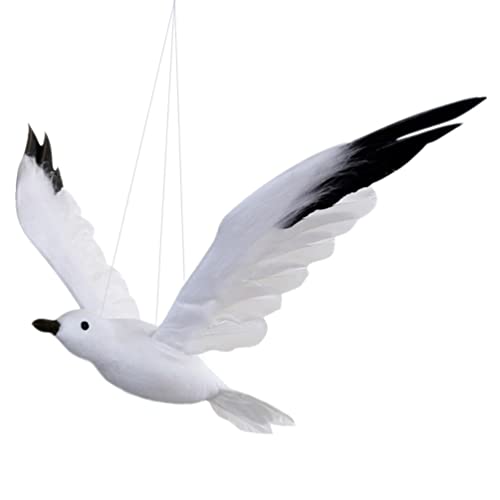 HOMSFOU 1 Pc Figura De Pájaro Decoración Mediterránea Pájaros Móvil Colgante De Gaviotas Decoración De Pared De Gaviota Falso Pájaro De Playa Gaviotas Colgando Paloma Bebé Faro