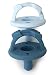 Itzy Ritzy Sweetie Soother Pacifier Set of 2- Silicone Newborn Pacifiers with Collapsible Handle & Two Air Holes for Added Safety; Set of 2 in Light Blue & Dark Blue, Ages Newborn & Up
