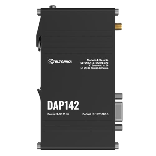 Teltonika Punto de acceso inalámbrico industrial DAP142, puertos Ethernet de 10/100 Mbps, interfaz serie RS232, malla Wi-Fi, 3 pines, múltiples VPN y gestión remota