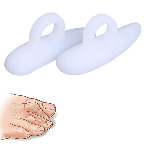 2Pair/4Pcs Gel Hammer Toe Crest Pads - Right and Left Soft Silicone Hammertoe Support Crest Cushion - Corrector and Straightener for Overlapping, Curled, Curved, Crooked, Clubbed Claw and Mallet Toe C