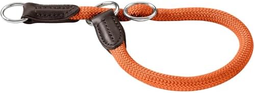 HUNTER Freestyle Dressurhalsung für Hunde | strapazierfähiges Tau mit Polyamid-Kern, robust, pflegeleicht, ideal für Training & Alltag, Farbe: Orange, Größe: M