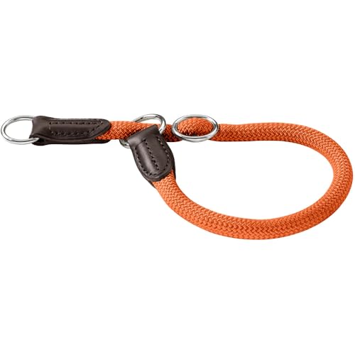 HUNTER Dressurhalsung FREESTYLE, Farbe: orange, strapazierfähiges Tau mit Polyamid-Kern, weich & robust, wetterfest & pflegeleicht, ideal für Training & Alltag, Größe: M