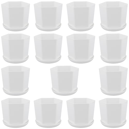 CHUENKUK 15 macetas pequeñas blancas 9