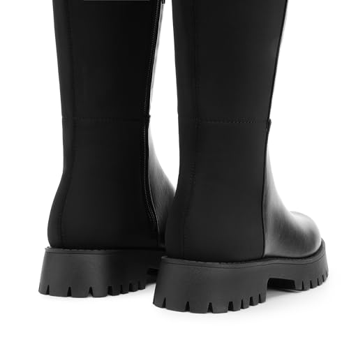 DREAM PAIRS Women's Knee High Boots, Platform Chunky Heel Thigh High Fashion Over The Knee Boots,Size 8,Black,SDOB2407W