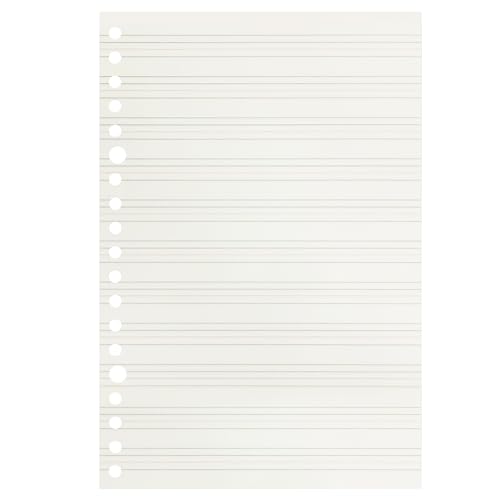 Image of Zelten Loose Leaf Punched Paper Refills Paper for 6 Hole Binder Personal Organizer Diary Notebook Refillable Planner (Handwriting Practice Paper,A5 /20 Hole)