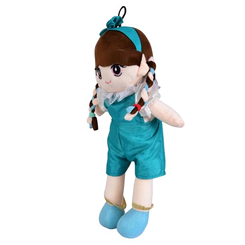 Image of Fun4you Plush Doll 40cm - Soft Stuffed Toy for Girls, Baby & Kids | Cute Blue Cuddly Doll for Birthday Gift, Playtime, Nursery Decor, Return Present & Plushie Toy for Children