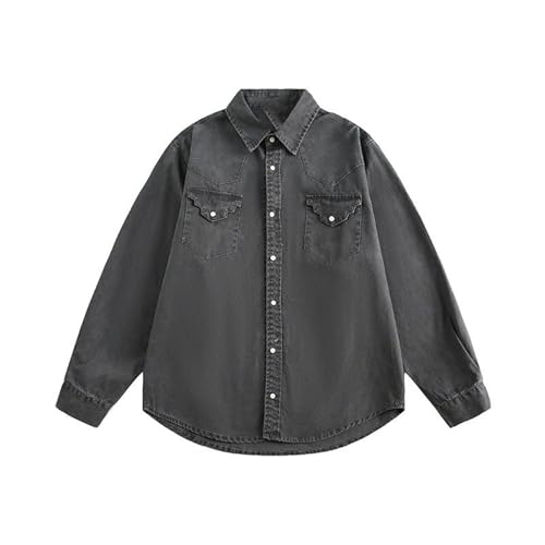 Chemise à revers d'automne style rétro et coupe ample pour homme