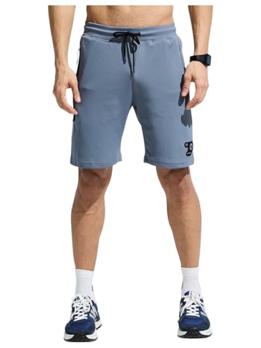 Image of DOMIN8 Men's Stylish Cut & Sew Sporty Light Weight Breathable Shorts with Secure Side Zipper Pocket | Mens Shorts | Sports wear for Men Grey