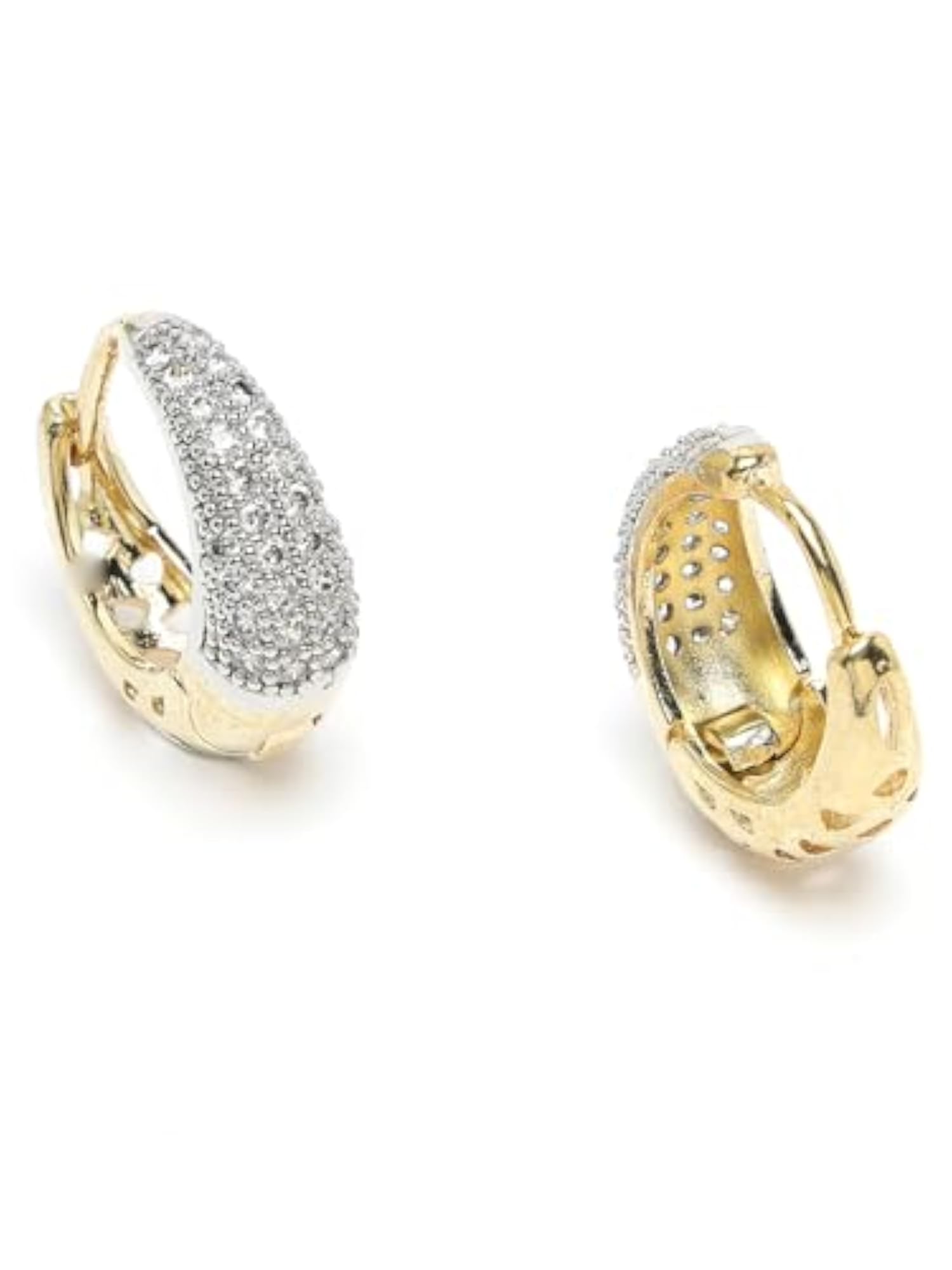 Plated American Diamond Bali/Hoop Earring for Fashion