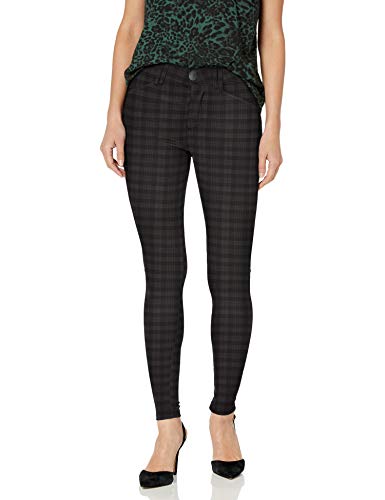 Democracy Women's Ab Solution 5 Pocket Ponte Pant, Black Brown Plaid, 2