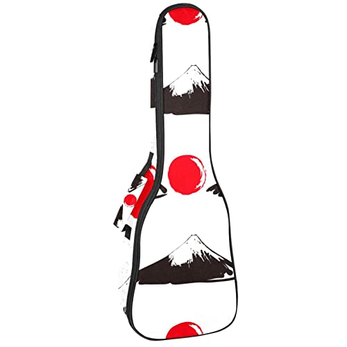 Housse de ukulélé japonaise avec motif soleil rouge Fuji Housse de transport pour ukulélé avec sangle réglable - Les Beatles, Paul McCartney, John Lennon, RIngo Starr, George Harrison Housse de ukulélé japonaise avec motif soleil rouge Fuji Housse de transport pour ukulélé avec sangle réglable