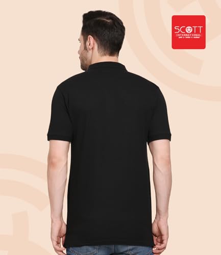 Scott International Men's Rich Cotton Regular Fit Striper Polo T-Shirt |