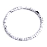 Genérico Pulsera De Chakras De 4 Mm Para Mujer, Ojo De Tigre, Lapislázuli, Cristal Curativo Natural, Joyas Piedras Preciosas Colores, Joyas Protección, Joyas Para Mujer, Turquesa Blanca