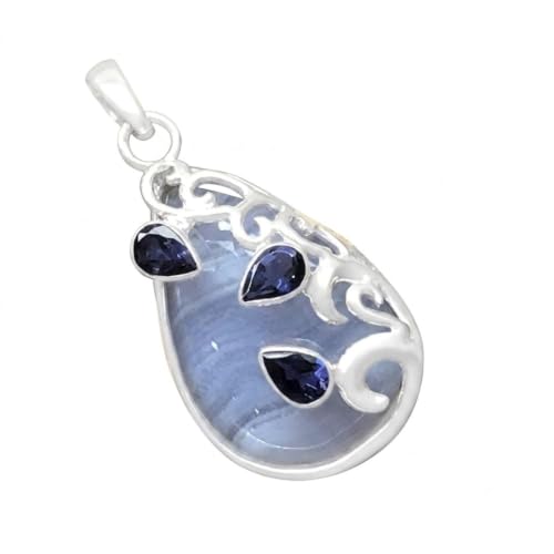 Natural Blue Lace Agate, Iolite...