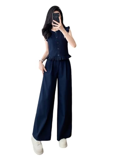 Conjunto de dos piezas en mezcla de algodón con retazos de diseño sofisticado para mujer 3