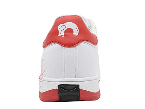 Beppi Roller Sneakers for Girls & Boys –Skate Shoes with Wheels White/Red, Size 44