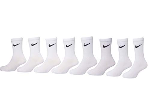 Nike Toddler/Little Boy's Lightweight Sport Crew Socks 8-Pairs White Fits 10C-3Y