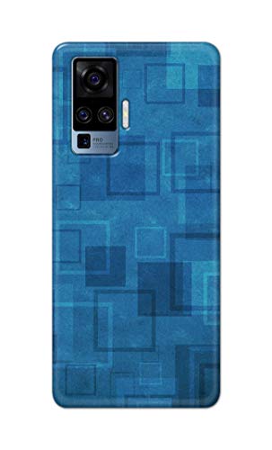 Image of Printed Hard Back Cover Case for Vivo X50 Pro Back Cover (Plain Azure Blue) -1302