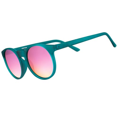 WISTON Polarized Round Sunglasses for Women & Men,Running Sunglasses Retro Classic UV400 Protection TR Frame Lightweight 8107