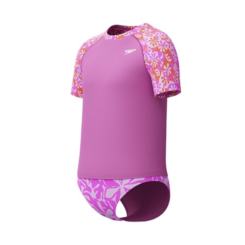 Image of Speedo Girl's Uv Swim Shirt Short Sleeve Rashguard Set