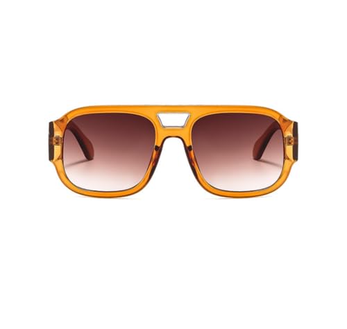 IKANOO Trendy Retro Oversized Aviator Sunglasses for Women Men Luxury Designer Thick Frame 70s Vintage Square Shades﻿2