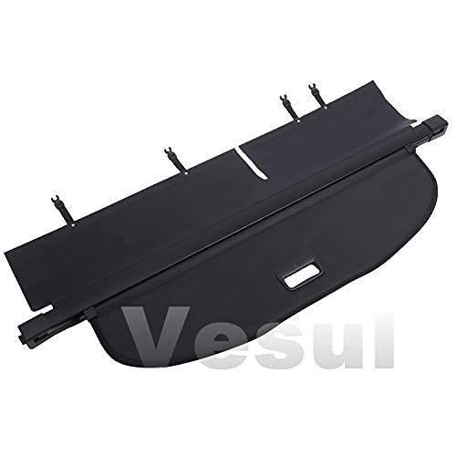 Vesul Retractable Cargo Cover Compatible With Jeep Cherokee 2014-2018 Security Shade Shield Anti-Peeping Luggage Privacy Screen With Extra Canvas Cover Black #TOP1