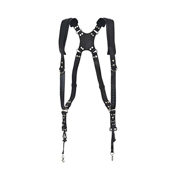 DFGFDGCXDF Kamera-Zubehör Quick Release Anti-Rutsch-Dual-Schulter-echtes Leder-Harness Kameragurt mit Metallhaken for… – Bild 3