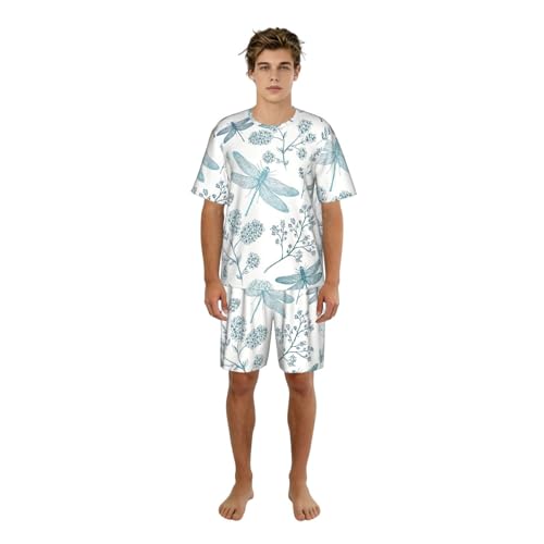Pyjama court léger libellule homme pour en finir avec la chaleur la nuit