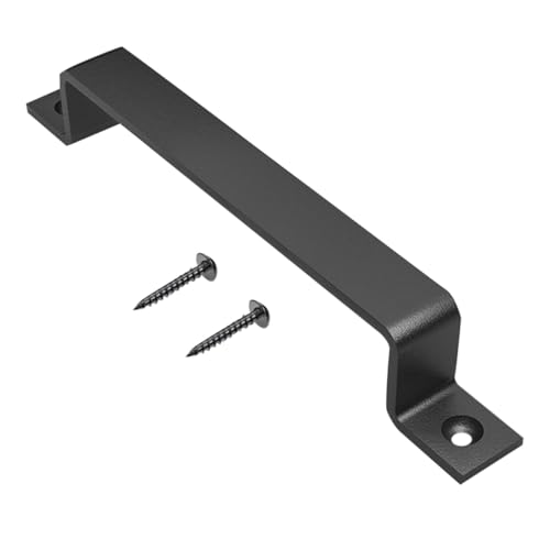 UKCOCO Tirador de Puerta Granero de Hierro Negro Antiguo Manija Doble Cara para Puertas Correderas de Garaje Mango Resistente y Anticorrosión para Muebles y Armarios