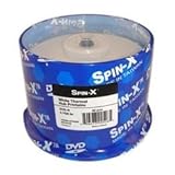 Spin-X DVD-R 8X White Thermal Hub Printable General Purpose Blank DVDR Media Discs, 47DR8-WTH50C, 4.7GB in 50 Pack Cake Box