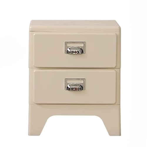 Gabinete de Almacenamiento Multicapa, Mesa Auxiliar de plástico, mesita de Noche pequeña con cajón para Dormitorio, Sala de Estar y baño (Blanco, pequeño)