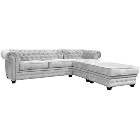 Chesterfield Style Light Grey Sofa Set Cover
