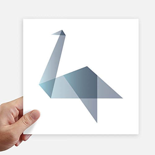 Pegatinas de pared de pato origami cuadradas de 20cm decorativas para cascos maletas y motos de vinilo 2