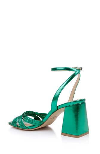 Jewel Badgley Mischka Michelle Metallic Strappy Block Heels4