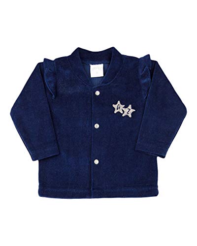 Conjunto Bebê Plush, Suedine Estampado Estrelinhas e Malha Gappy Coelhinho - Marinho P