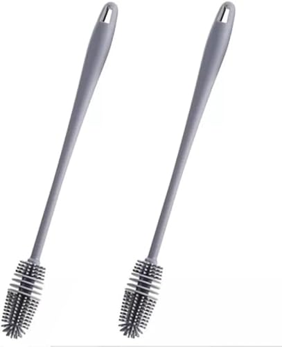 Kit 2 Escovas de Silicone para lavar mamadeiras, copos, taças, garrafas e jarras, com alça longa (Ci