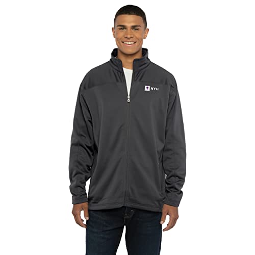Vantage Apparel Men's Collegiate Full Zip Soft Shell Micro Fleece Jacket, New York University Violets, Medium