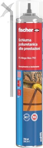 Fischer PU MEGA MAX 750 Schiuma Poliuretanica Manuale ad Alte Prestazioni, Reticola Anche in Profondità