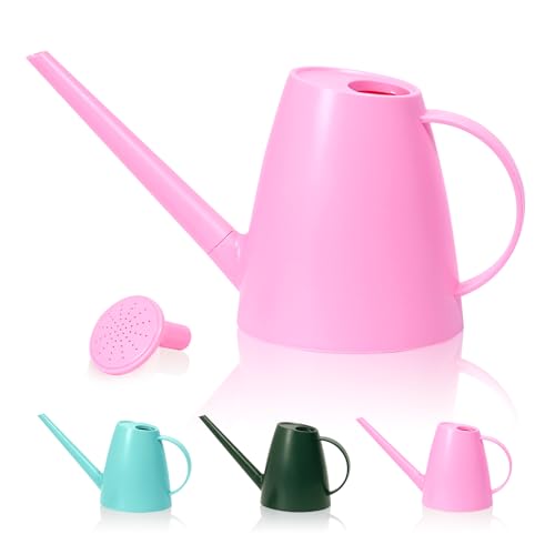 Bamworld Gießkanne für Zimmerpflanzen Langtülle 1,8L Gartenkanne Blumen Gießkännchen(Blütenrosa)