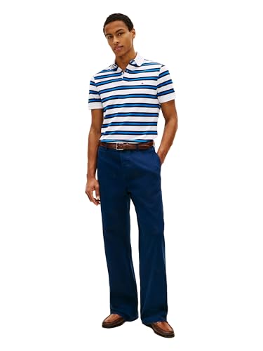 Image of Tommy Hilfiger Men's Short Sleeve Polo Shirts in Regular Fit With Stretch and Organic Pique Cotton