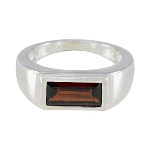 Bagues en grenat naturel argent sterling 925 femme : bague pierre rouge fine