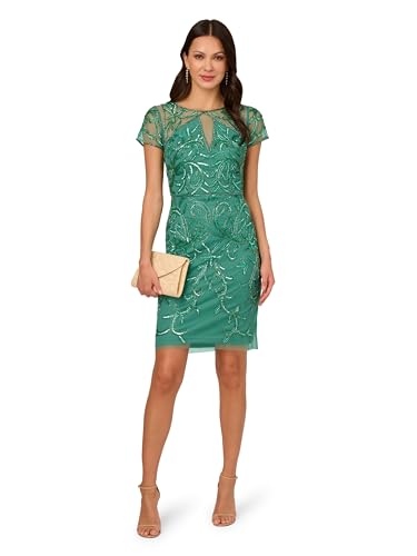 Image of Adrianna Papell Women's Short Cut Out Beaded Sheath