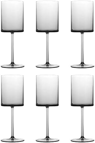 XINGUO PLASTIC Classic Acrylic Premium Quality Plastic Tumblers |Set of 6 Grey, 6 Each: 15-Ounce, Dishwasher Safe (grey, 15-ounce)